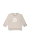 Givenchy Cotton Blend Sweatshirt W/logo In Beige