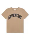 Givenchy T-shirt Aus Bio-baumwolle Mit Logo-print In Beige