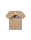 Givenchy Kids' T-shirt Aus Bio-baumwolle Mit Logo-print In Beige