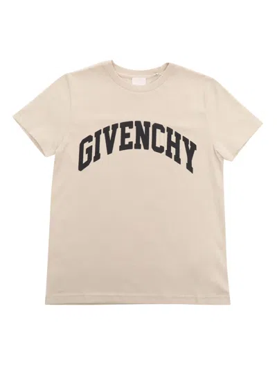 Givenchy Kids' Beige T-shirt With Logo In Cream