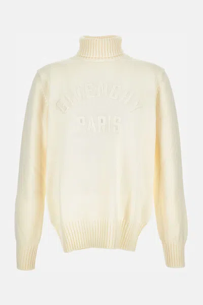 GIVENCHY BEIGE TURTLENECK LOGO SWEATER
