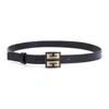 Givenchy 4g Logo Square Buckle Leather Belt In Blue