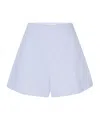 Givenchy Light Blue Embroidered Cotton Shorts In Blue