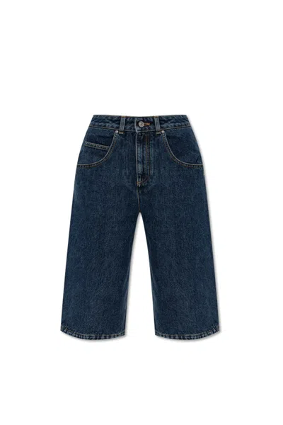 GIVENCHY GIVENCHY 4G EMBROIDERED KNEE-LENGTH DENIM SHORTS