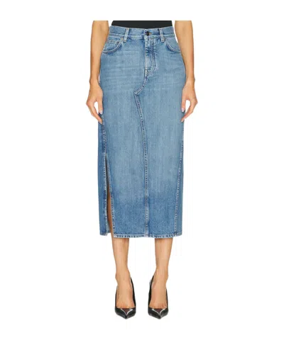 GIVENCHY GIVENCHY LOGO PATCH DENIM SKIRT