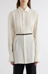 Givenchy Ivory Silk Voyou Shirt In Ecru