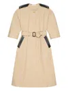 Givenchy Belted Cotton Dress In Brown