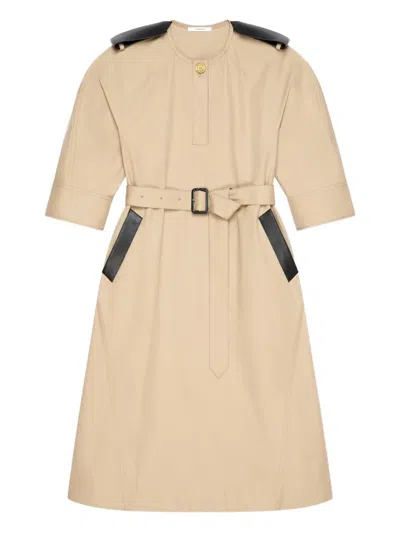 Givenchy Belted Cotton Dress In Brown