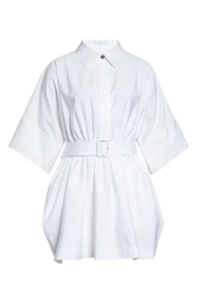 Givenchy Belted Cotton Poplin Mini Shirtdress In White