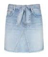 Givenchy Belted Denim Mini Skirt In Blue