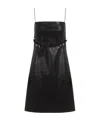 Givenchy Leather Sleeveless Belted Mini Dress In Black