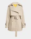 Givenchy Belted Short Cocoon Trench Coat In Neutral