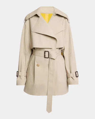 Givenchy Belted Short Cocoon Trench Coat In Neutral
