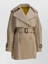 Givenchy Womens Beige Mustard Belted Notch-lapels Cotton Trench Coat In Neutral