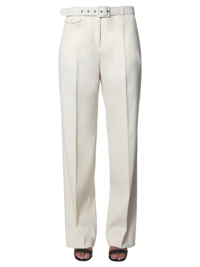 Givenchy Belted Wool-blend Trousers In Neutral