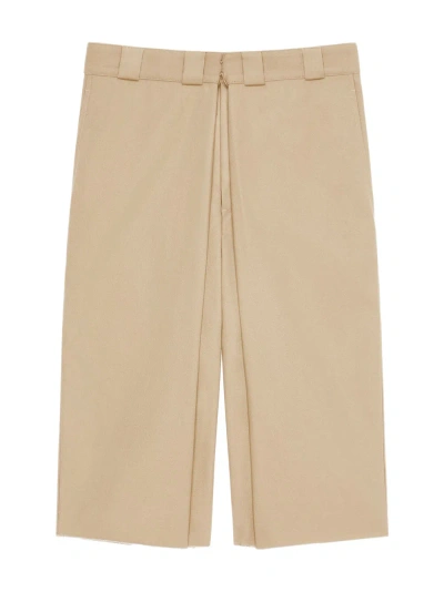 Givenchy Extra Wide Chino Bermuda Shorts In Canvas In Beige