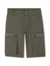 Givenchy Boy's Logo Embroidered Bermuda Shorts In Green