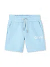 Givenchy Light Blue Shorts For Baby Boy With Logo In Light Blue