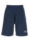 Givenchy Logo-print Cotton Shorts In Deepblue