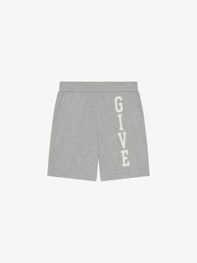 Givenchy College Bermuda Shorts In Fleece In Grey