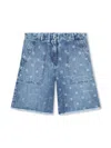 Givenchy 4g-pattern Denim Shorts In Grey