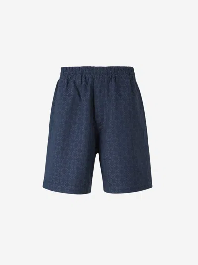 Givenchy Monogrammed Elastic-waist Shorts In Navy