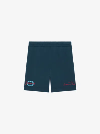 GIVENCHY BERMUDA SHORTS IN FLEECE WITH GIVENCHY MEDALLION