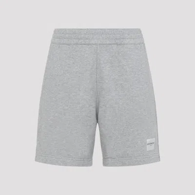 Givenchy Bermuda Shorts In Fleece With Paris Gros Grain In Gray
