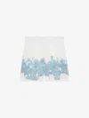 Givenchy Bermuda Shorts In Linen With Hubert Objects Print In Blue/white