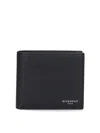 Givenchy Black Bi-fold Wallet With Logo Lettering On The Front In Grained Leather Man In Blue
