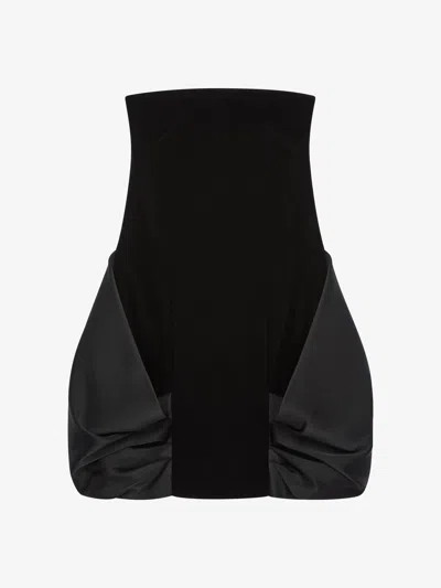 Givenchy Bi-material Bustier Draped Dress