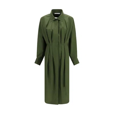 Givenchy Bicolor Cotton Casual Dress In Green