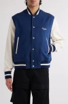 Givenchy Bicolor Cotton Varsity Jacket In Blue/ White