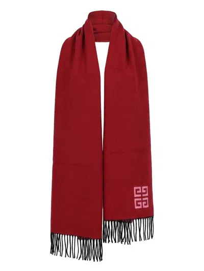 Givenchy Bicolor Wool Scarf In Red