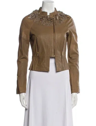 Pre-owned Givenchy Biker Jacket In Brown