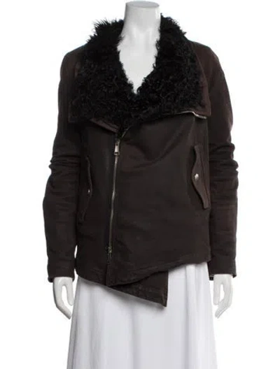Pre-owned Givenchy Biker Jacket In Brown