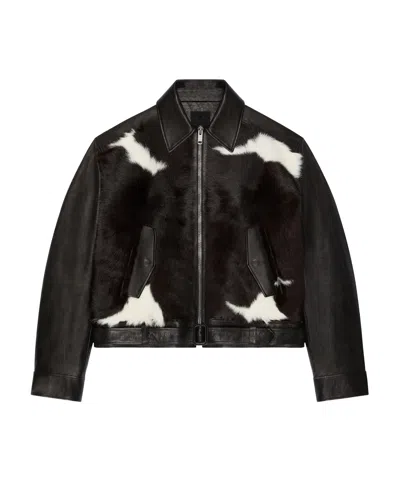 Givenchy Leather Biker Jacket In Brown