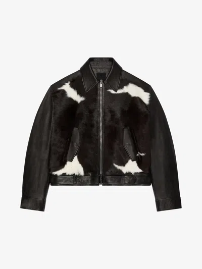 Givenchy Leather Biker Jacket In Brown