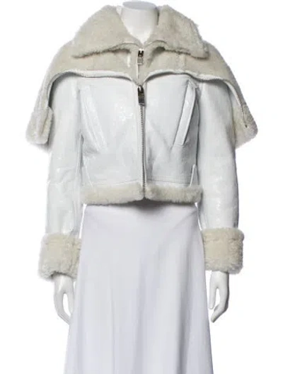 Pre-owned Givenchy Biker Jacket In White