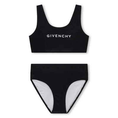 Givenchy Kids' 4g-logo High-waisted Bikini Bottom In Black