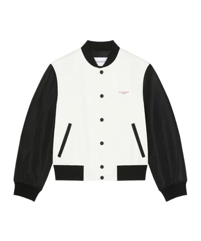 Givenchy Bi-material Blouson With Photographic Negative Print In Multi