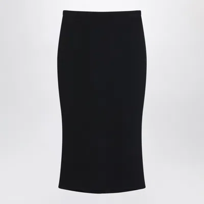 Givenchy Black Midi Skirt With Pleats On The Back