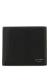 Givenchy Black Bi-fold Wallet With Logo Lettering On The Front In Grained Leather Man In Black