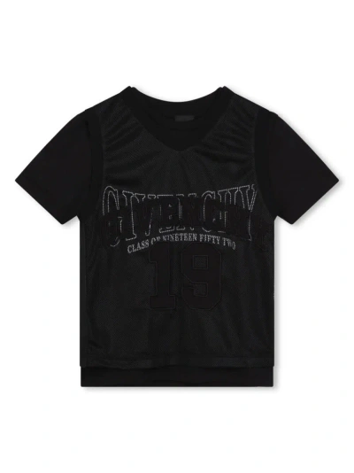 Givenchy Kids' Black 2-layer T-shirt With Print