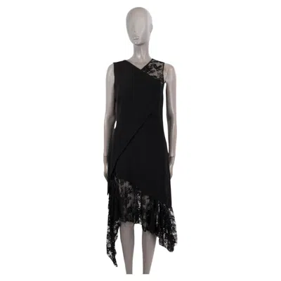 Pre-owned Givenchy Black 2018 Asymmetric Wool & Lace Dress 36 Xs