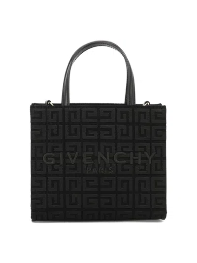 Givenchy Black 4g Embroidered Canvas Mini G-tote Handbag