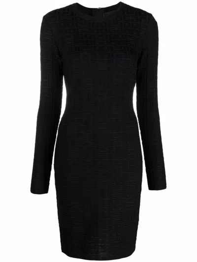 Givenchy Black 4g Jacquard Motif Dress