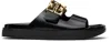 Givenchy 4g Liquid Flat Mules In Leather In Black
