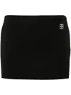 Givenchy Wool Mini Skirt With 4g In Black
