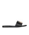 Givenchy Lamb Leather Sandals With Metallic Embellishment In Black